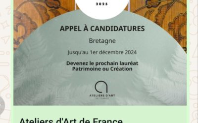 Concours Ateliers d’Art de France- Appel à Candidatures